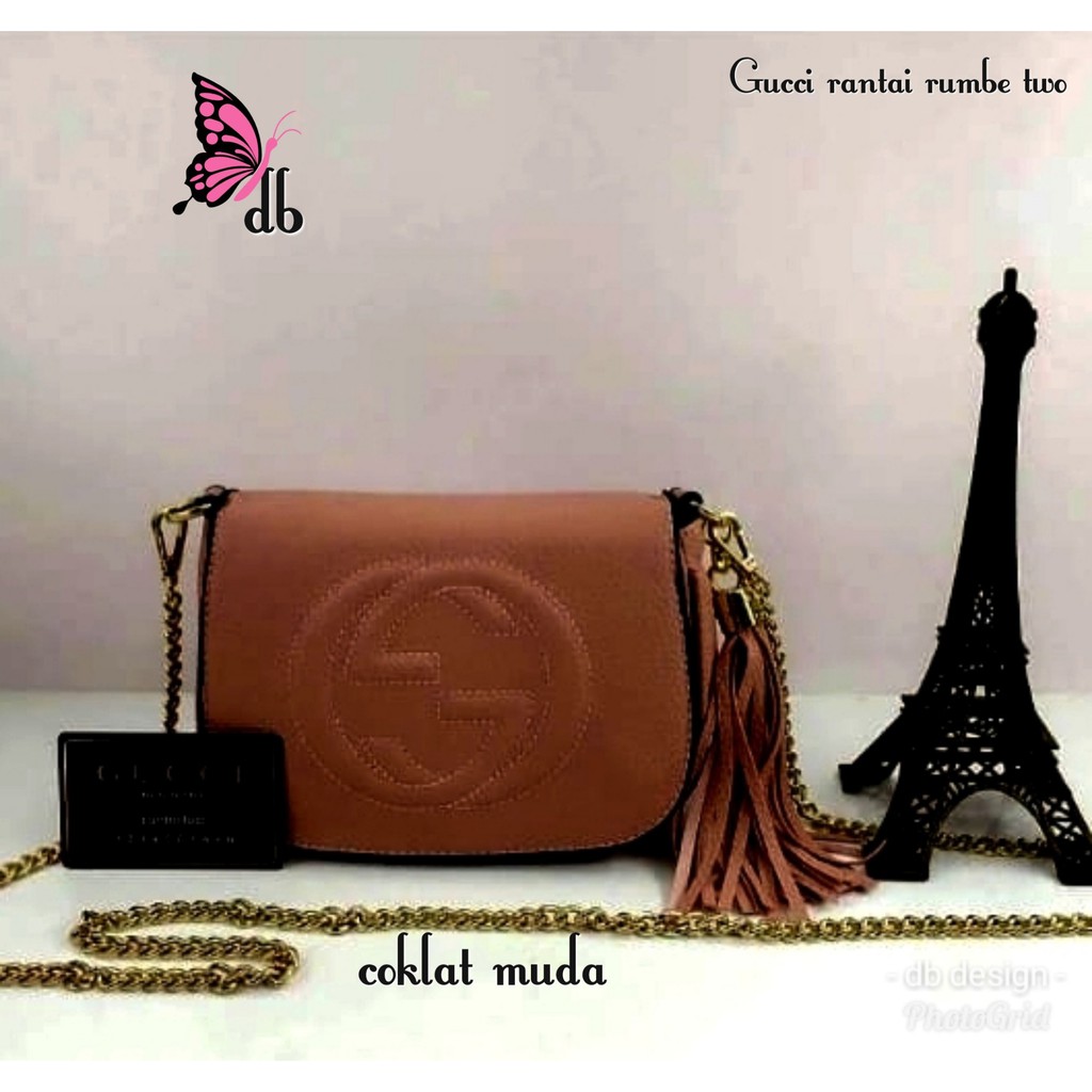 Tas Selempang Gucci Rantai Rumbai / Tas Wanita DB Design