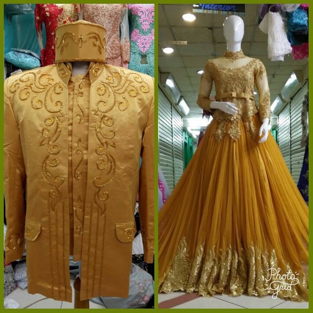 Kebaya couple pengantin gold