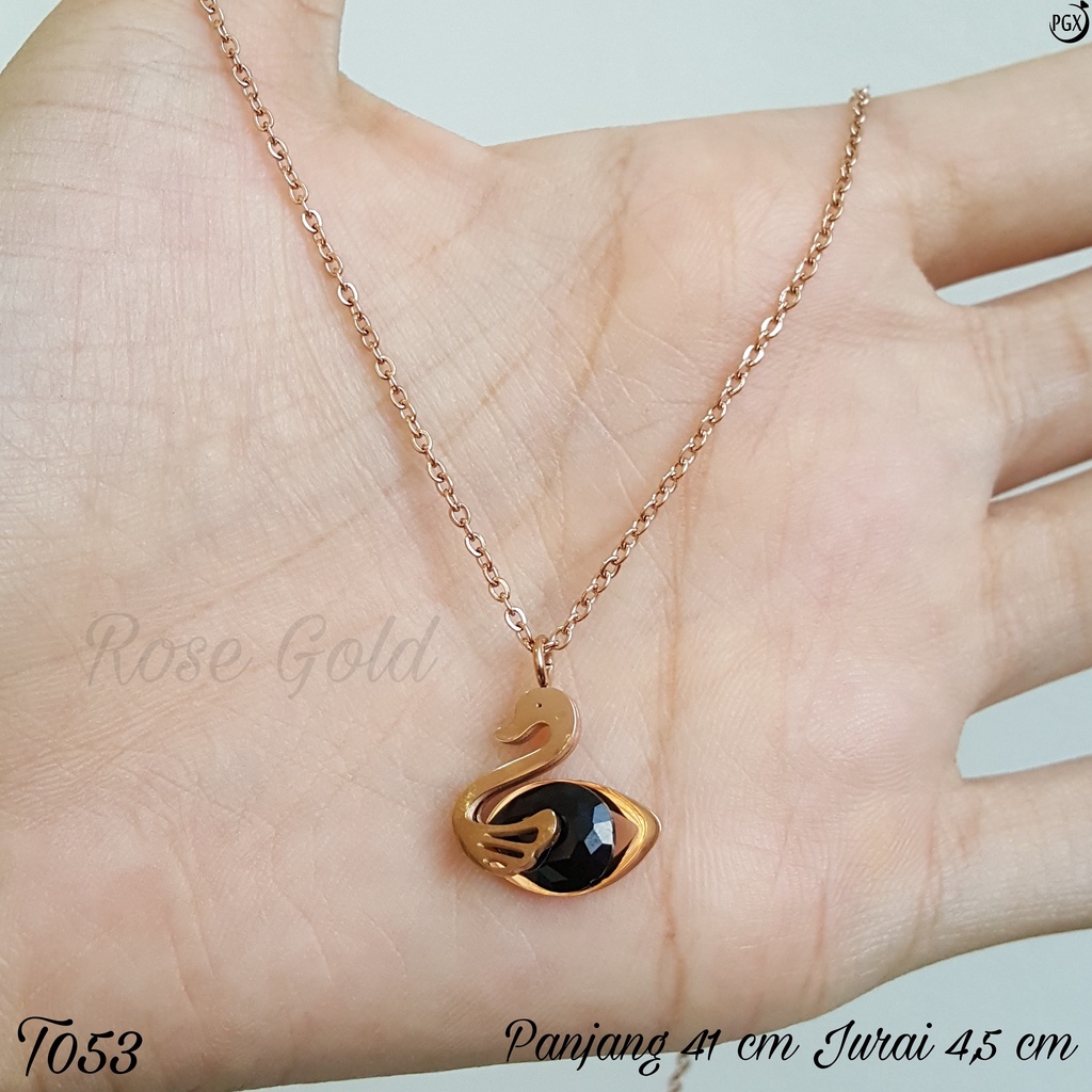 PGX Kalung Titanium Wanita Anti Karat Aksesoris Fashion Perhiasan Premium - T053