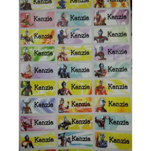 Ultramen Sticker Nama Label Nama Waterproof Anti Air motif anak cowok boy