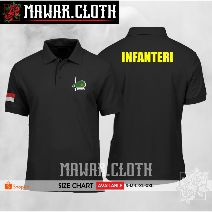 Poloshirt / Kaos Kerah Infanteri TNI Indonesia / Baju Kerah Infanteri