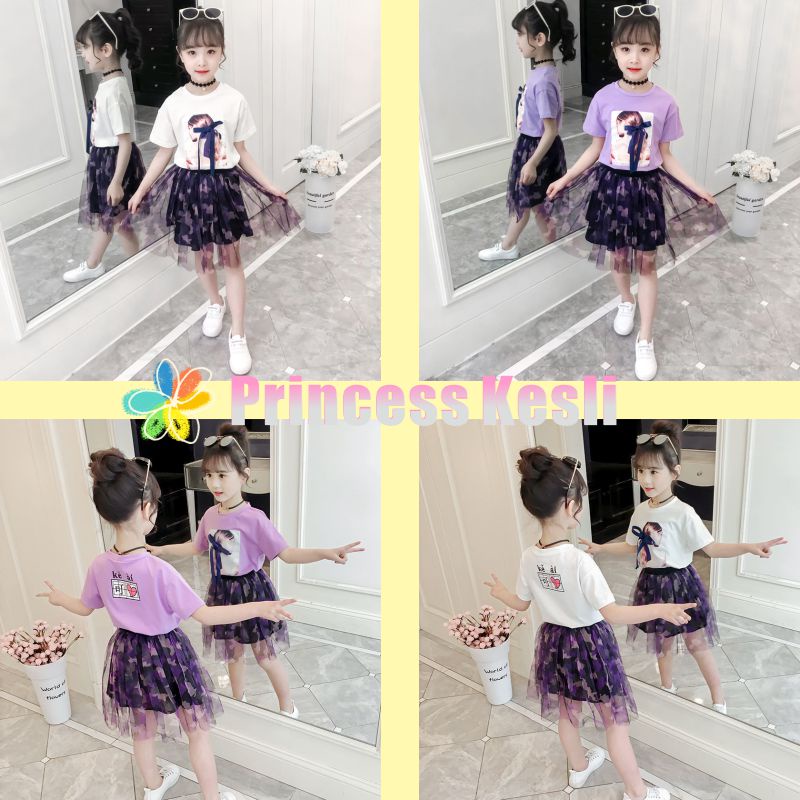 [PRINCESS KESLI]3-14 tahun 2022 Fashion Dress Anak Perempuan  Gaun Anak/Rok anak girls/Pakaian Anak cewek/dress pesta kado anak untuk Korea  fashion