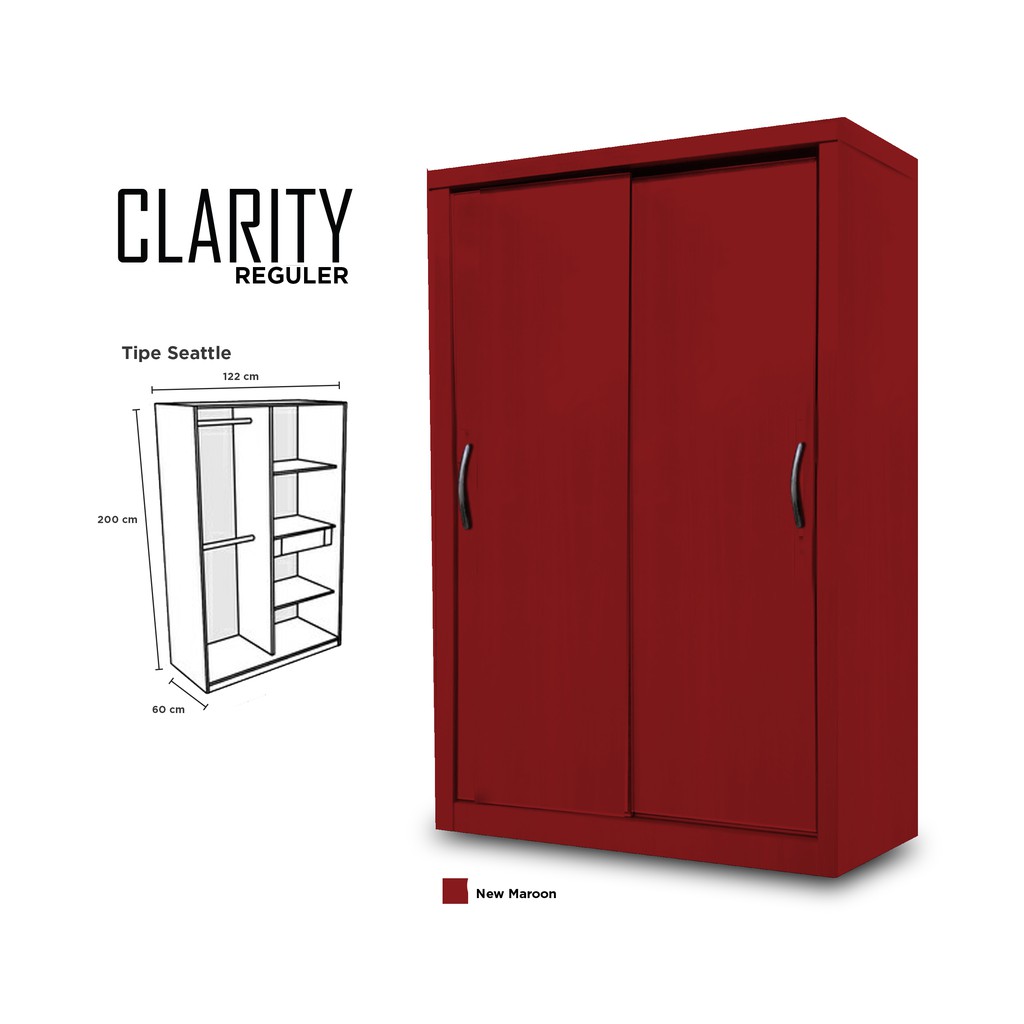 Lemari Pakaian 2 Pintu Minimalis Clarity Seattle Wardrobe Door