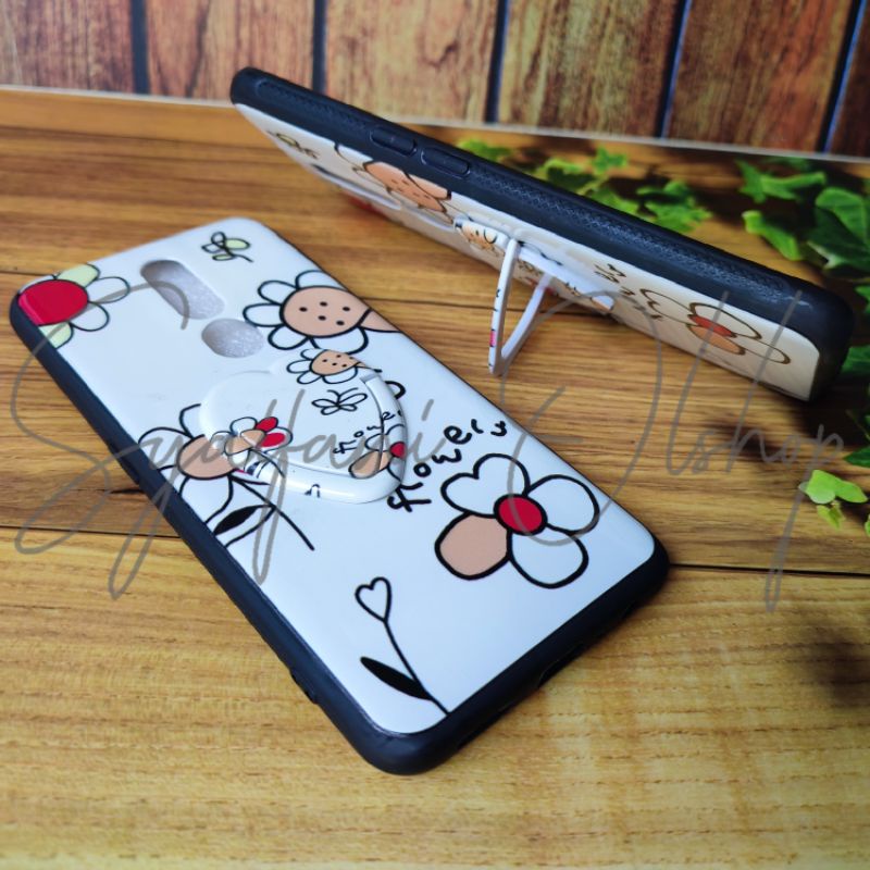 Case Oppo F11 Pro / CPH1969 / CPH2209 / CPH1987 Softcase Motif Bunga + iRing Stand Include