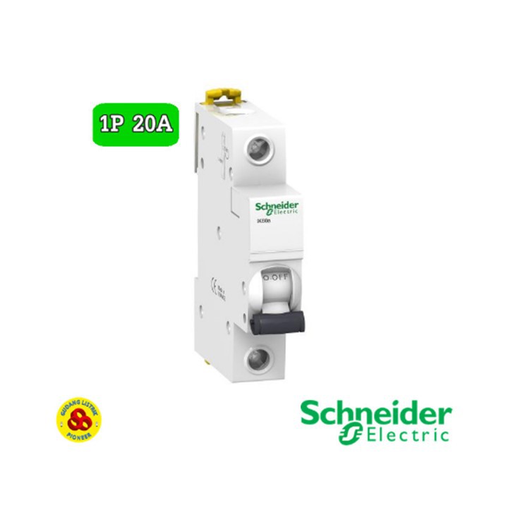 Schneider MCB 1P 20A Acti9 iK60A A9K14120 4,5kA MCB 1 Phase 20 Amp