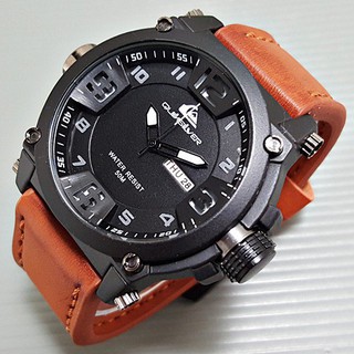 READY STOCK ! Jam Tangan Pria Sporty Quicksilver Day Date Aktif Strap Kulit 902 M08