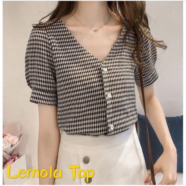 MDLV ~ ATASAN LEMOLA // ATASAN LENGAN PENDEK KOTAK // WOMEN TOP // FASHION WANITA