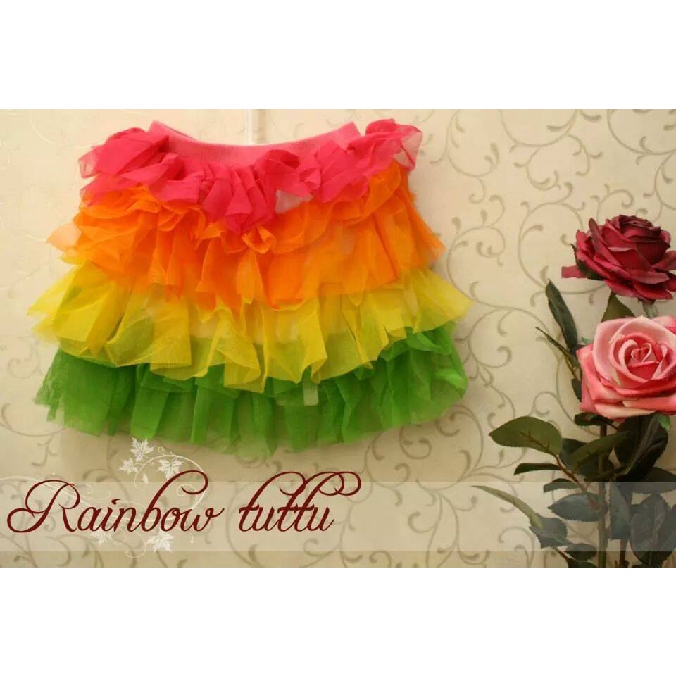 rok tuttu import anak rainbow pelangi tumpuk lucu