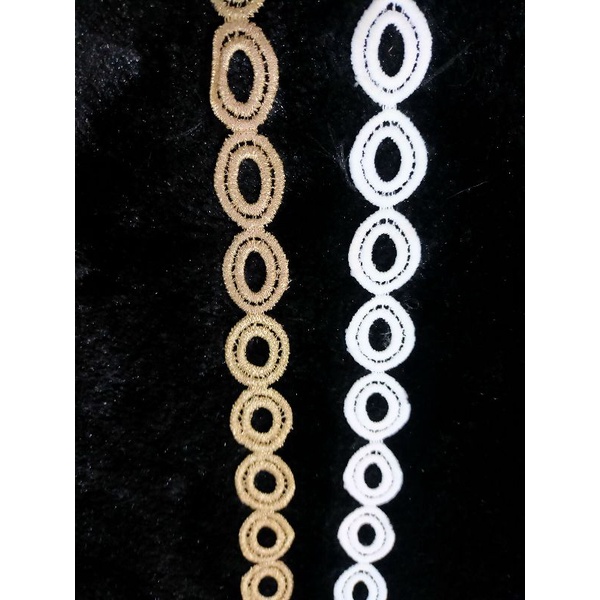 renda Prada lebar 2cm warna gold.putih tulang
