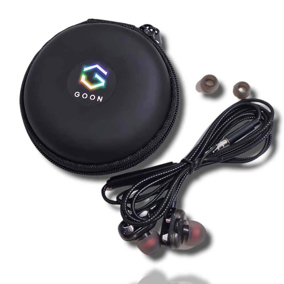 GOON Original Earphone In-Ear Stereo 4D Super Bass dengan Mic Kabel Jack 3.5mm