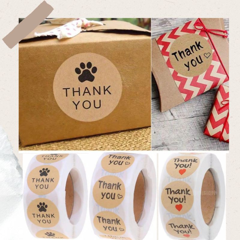 

500pcs / 1Roll stiker thank you