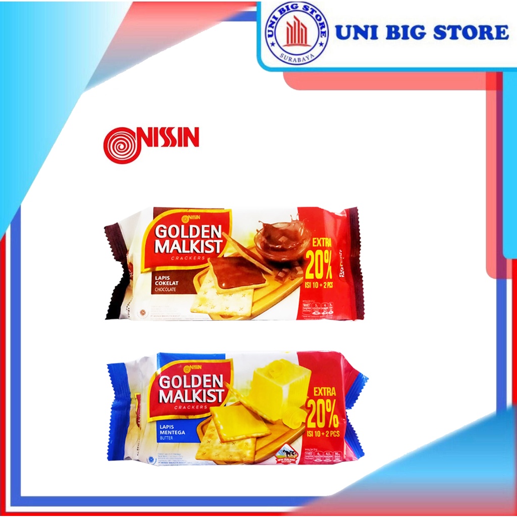 

Nissin Golden Malkist Crackers Lapis Butter - Chocolate 120 gr