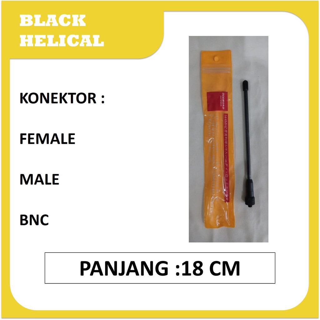 Antena Diamond black helical, Antenna stik per baofeng uhf vhf lentur pecut dualband terbaik murah