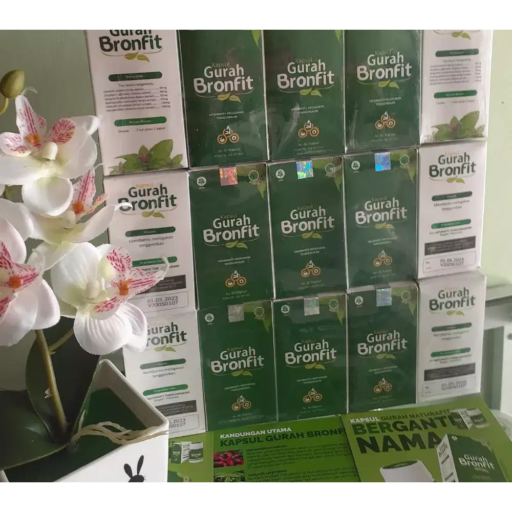 Gurah Naturafit Gurah Bronfit Original Isi 50 Kapsul Obat Asma, Obat Flu, Obat Pernapasan