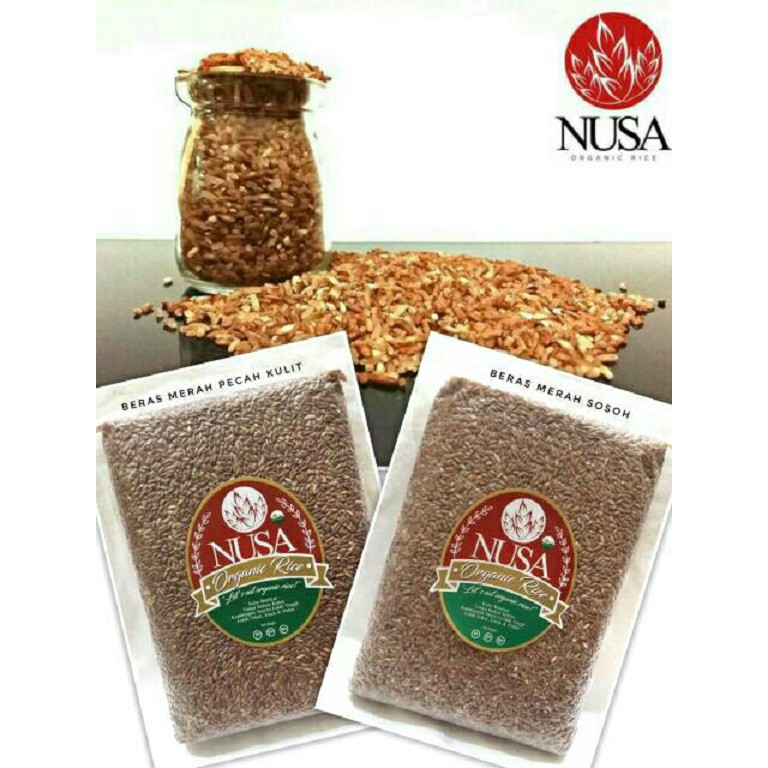 Beras Merah Organik Nusa - Beras Pecah Kulit dan Sosoh - Beras Merah Nusa Organic - Organic Rice