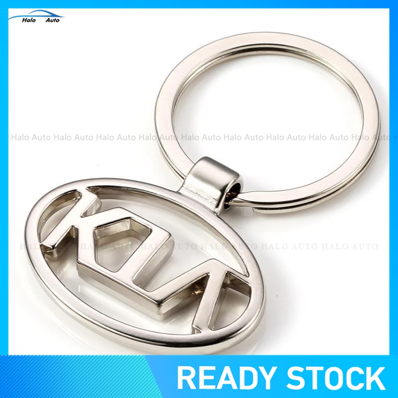 Gantungan Kunci Mobil Desain Logo tnda Bahan Stainless Steel Metal 3D KIA