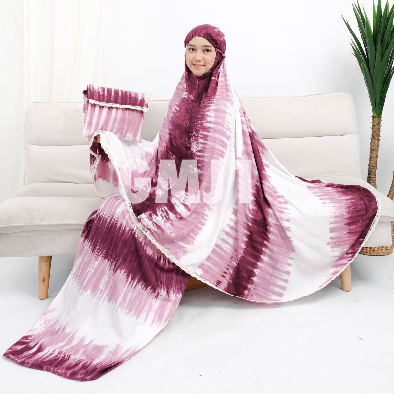 [GMJ1] MUKENA BALI RAYON DEWASA TIEDYE  RENDA  RAINBOW