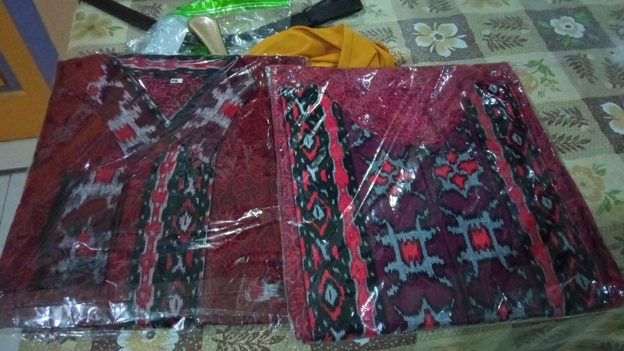 Batik Couple Keluarga Modern  Motif Mego Mendung Merah Maroon Busui Jumbo Termurah -batik Pekalongan
