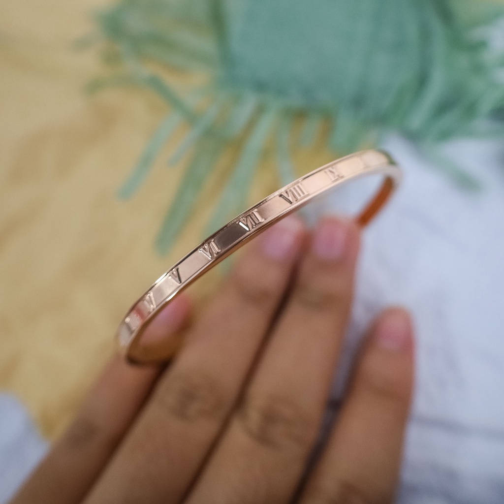 Gelang bangle slim titanium kualitas import korea anti karat - ercassia