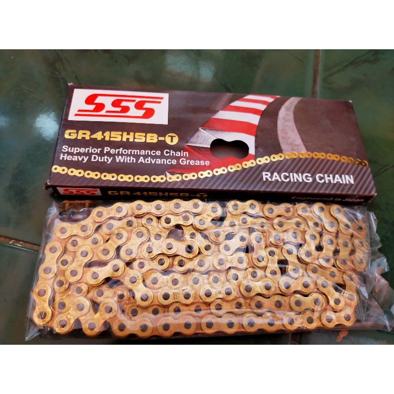 RANTAI SSS CB GL MP TIGER NINJA FU VIXION HSBT 415 HSB-T panjang 130 rantai sss gold 415