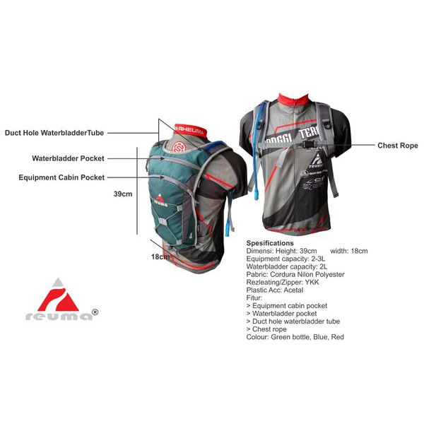 Tas Outdoor Hydropack. Tas Ransel Sepeda Gunung MTB. Tas Sepeda. Tas Gowes. Trail Bag. Reuma R2008