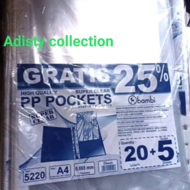 

PP Pocket Bambi 5220 A4 isi 25 pcs