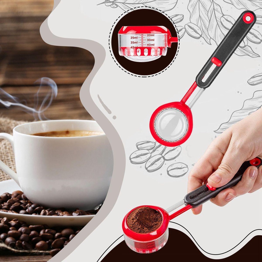 [Elegan] Sendok Takar Set Bubuk Biji Kopi Dengan Skala Adjustable Sendok Makan Sendok Gula