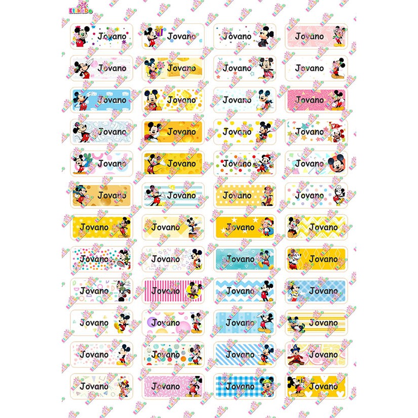 

LABEL NAMA MICKEY MOUSE 192 STIKER-ANTI AIR/ROBEK/LUNTUR-1 Nama MM1XS1