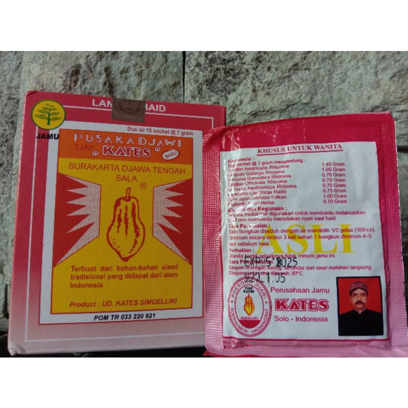 

JAMU PUSAKA DJAWI "KATES " LANCAR HAID {1 SACHET}