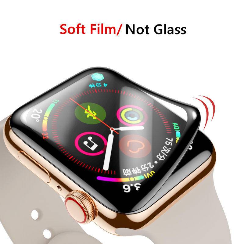 Glass For iwatch series 6 5 4 3 2 1 se 7 45mm 41mm Screen Protector 9D HD soft Film waterproof  For Apple watch band 44MM 40MM 42MM 38MM