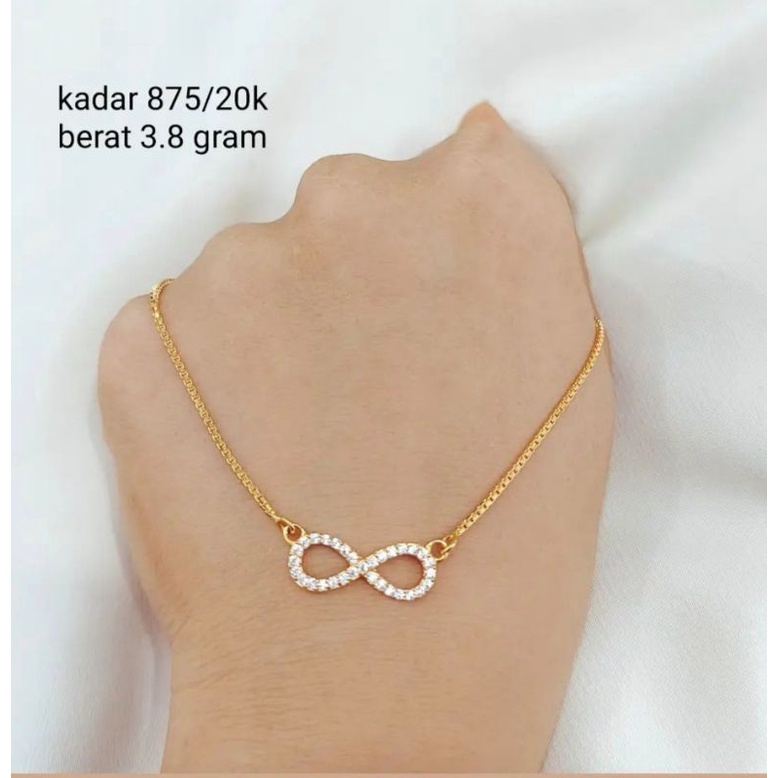 kalung infinity koreanstyle emas asli kadar 875