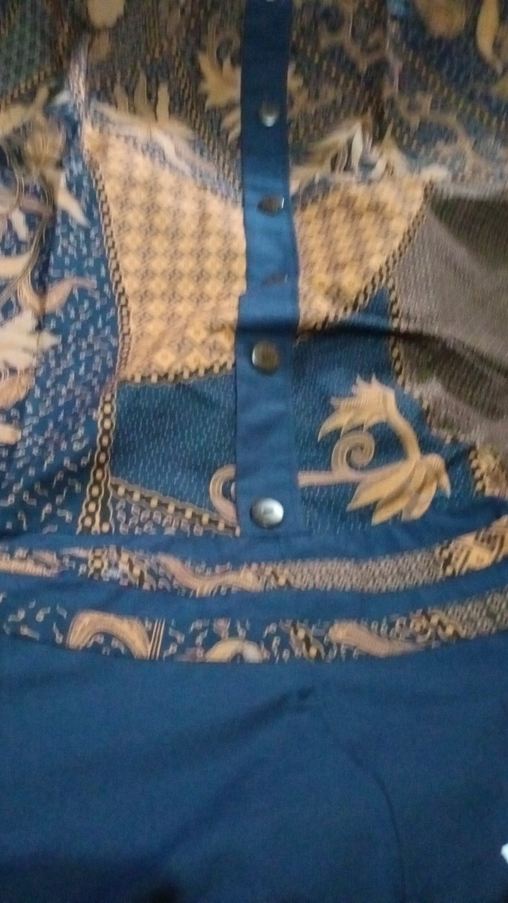 Gamis Batik Navy Busui 3xl Ld 120cm, 4xl Ld 130cm, 5xl Ld 140cm