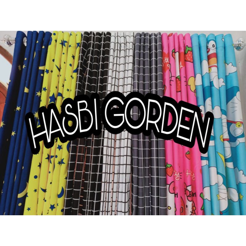 PROMO Gorden smokring katun kotak star karakter hordeng minimalis