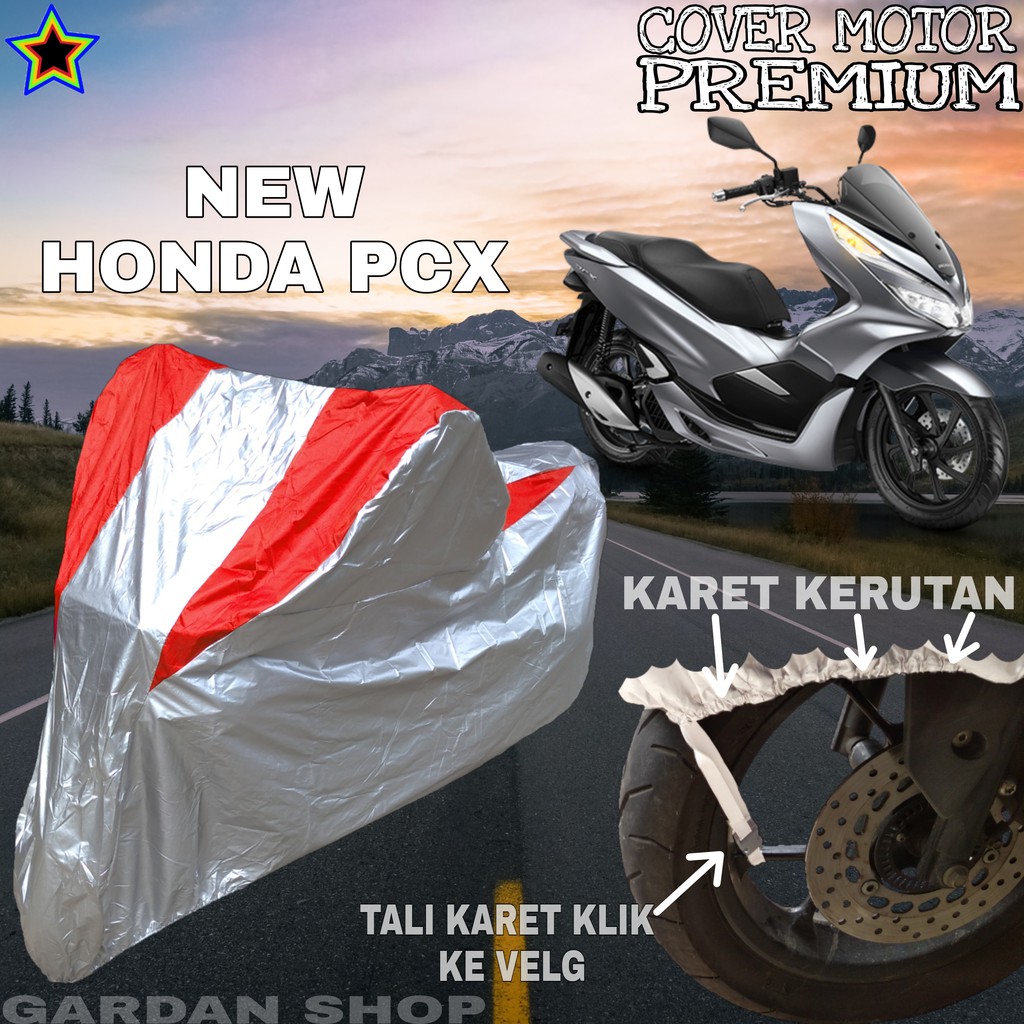 Sarung Motor NEW HONDA PCX Silver MERAH Body Cover Penutup Motor New Honda Pcx PREMIUM