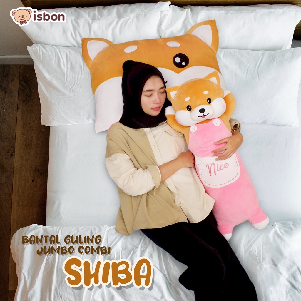 Boneka Guling tidur Jumbo Anjing Shiba Dog Karakter Lucu Bahan Premium By ISTANA BONEKA