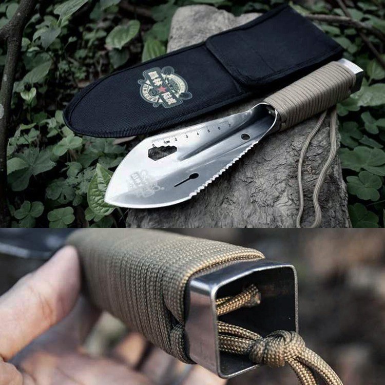 Sekop Tactikal Pendek Portabel Multifungsi Taman Outdoor Survival