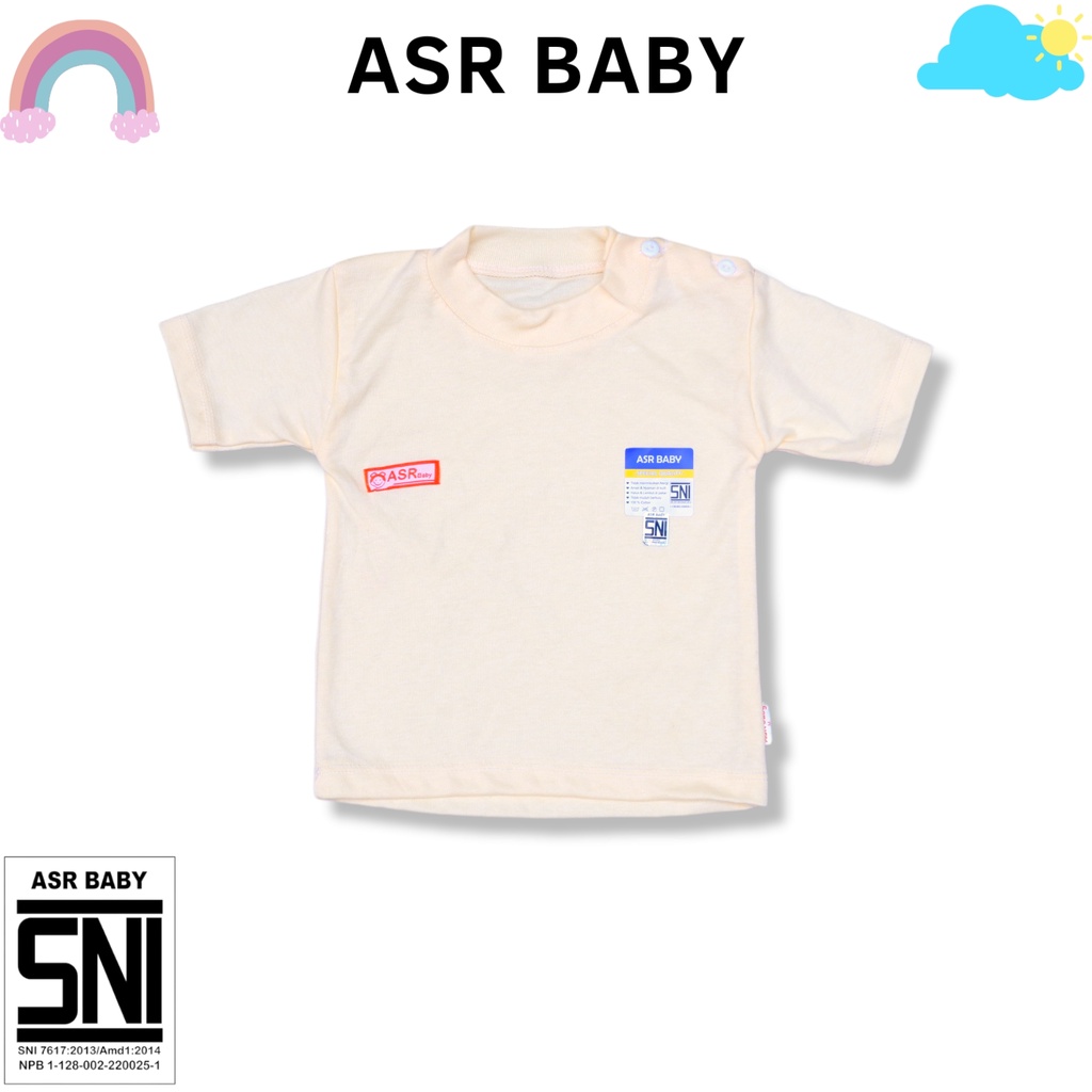 BAJU BAYI PENDEK KATUN DOUBLE USIA 3-20 BULAN POLOS ASR BABY SNI