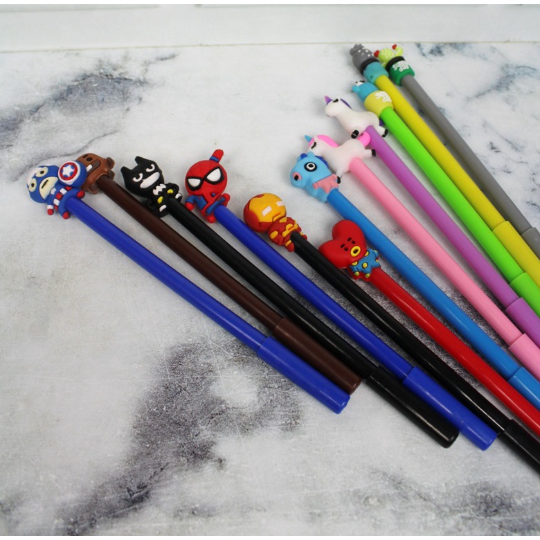 Pena Karakter Pulpen Kartun Bolpen Hapus Karakter Lucu Pulpen Unik Pena Import Pulpen Pena Hapus Tinta Hitam Biru Pen Gel Tinta Puppy Girl Astronout Penguin