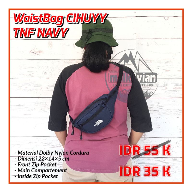 PROMO SALE WaistBag Tas Pinggang Slempang TNF CIHUYY Lokal Pendaki GUNUNG HIKING CAMPING