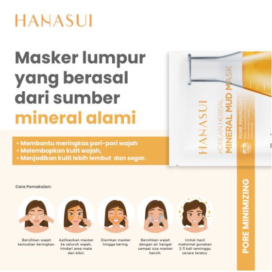 ^ KYRA ^ Hanasui Masker Wajah Mineral Mud Mask - Netto 7 gr