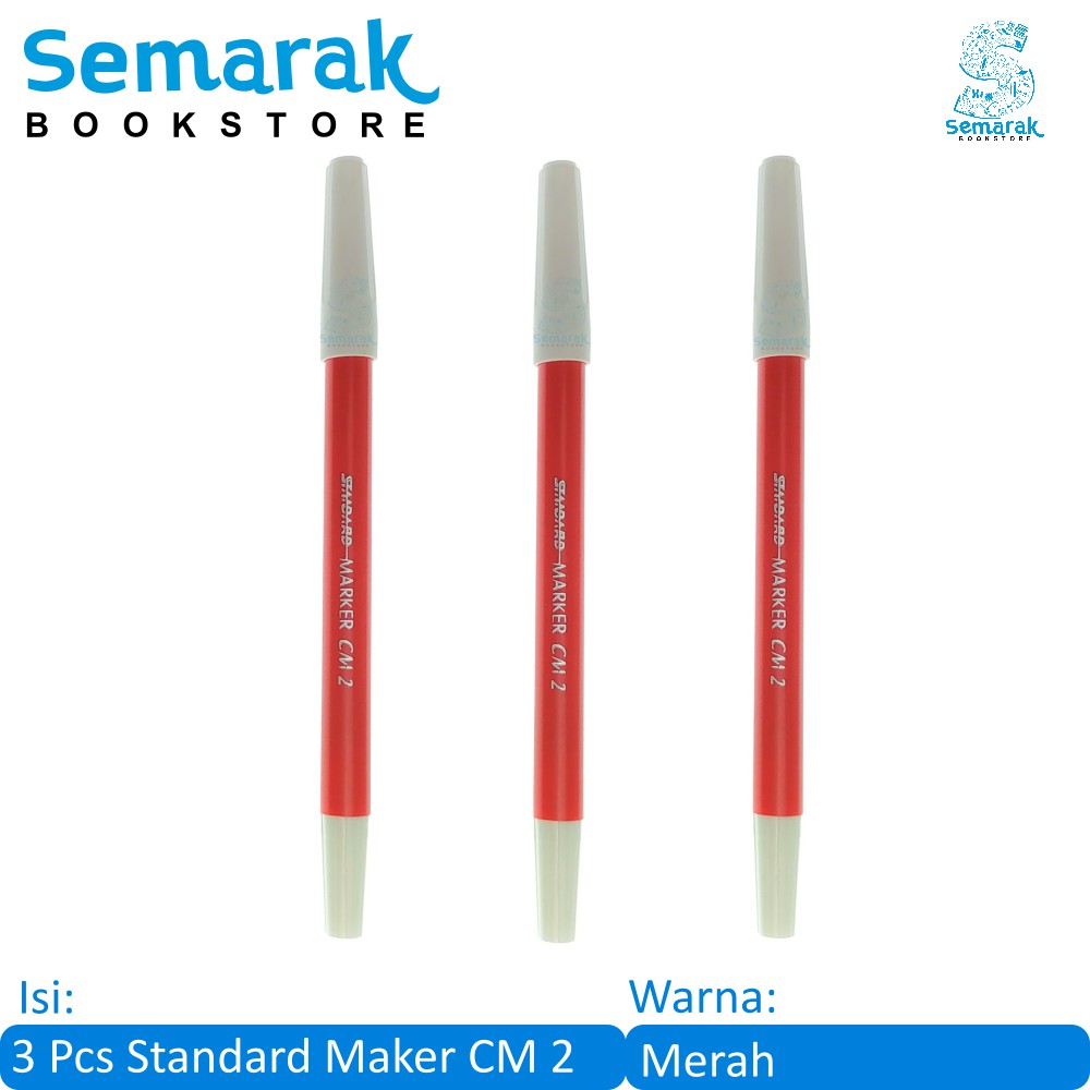 

Standard Marker CM 2 Spidol Warna - Merah [3 Pcs]