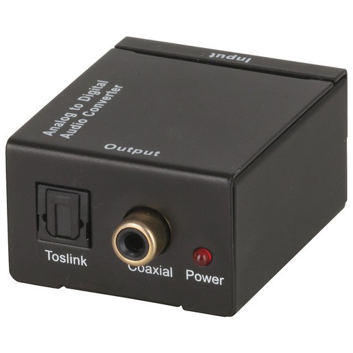 Converter Audio Analog to Digital / 2 RCA to Optical Toslink