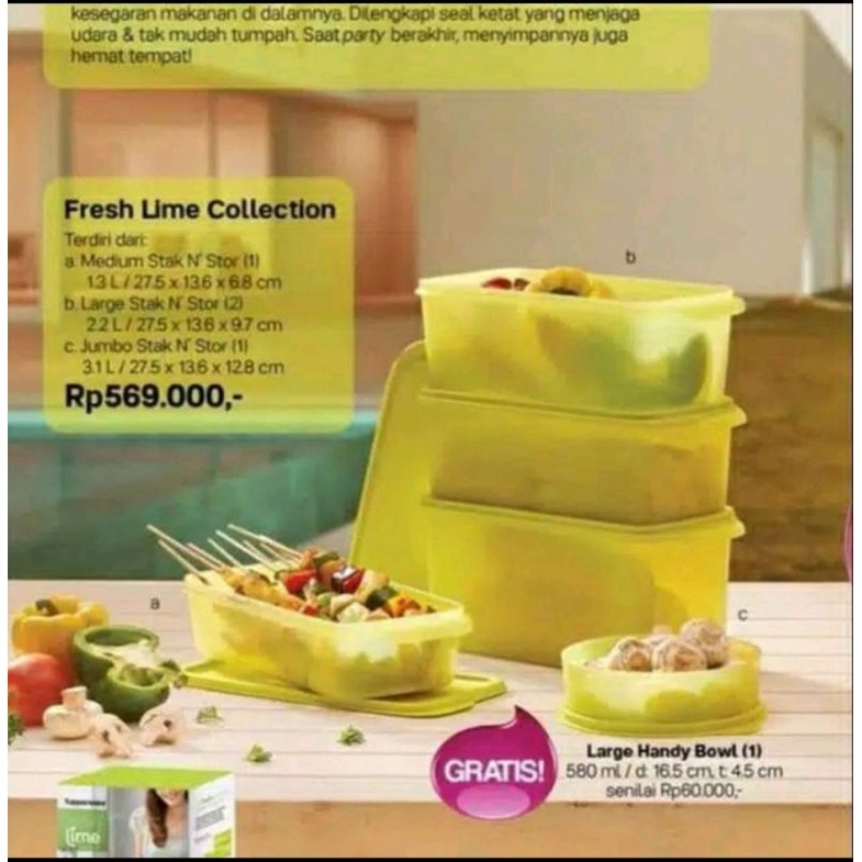 fresh lime collection tupperware set