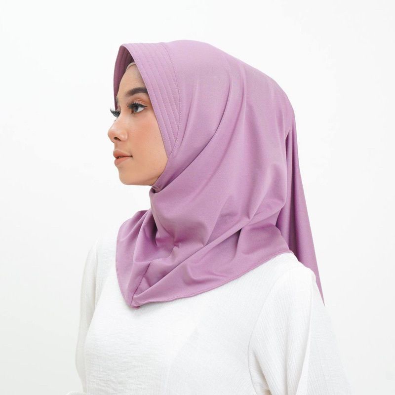 Jilbab Volly sport instan / Hijab olahraga jersey  lycra Kerudung instant jokowi-VOLLY -  purple