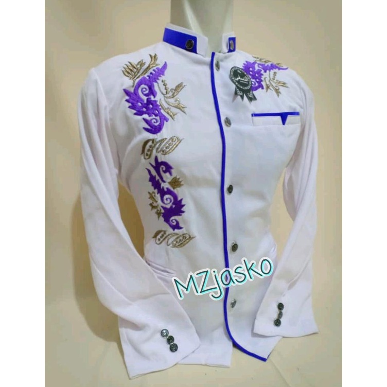 Mz Jasko Jas Koko Putih Bordir Motif china Ungu Emas