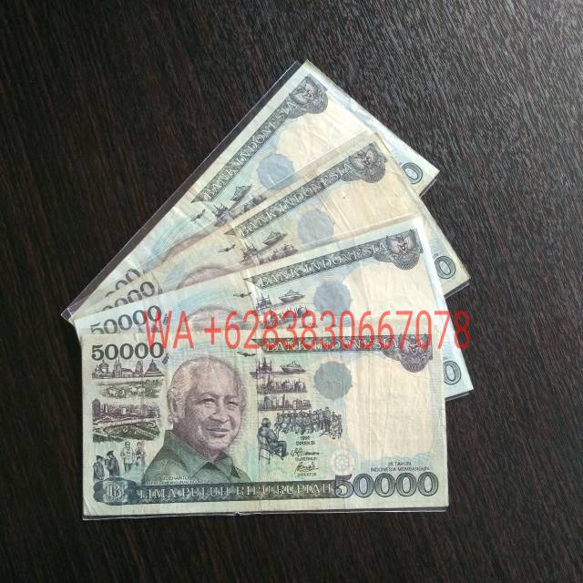 Uang Kuno Indonesia Kertas IDR. 50000 Soeharto Mesem Original