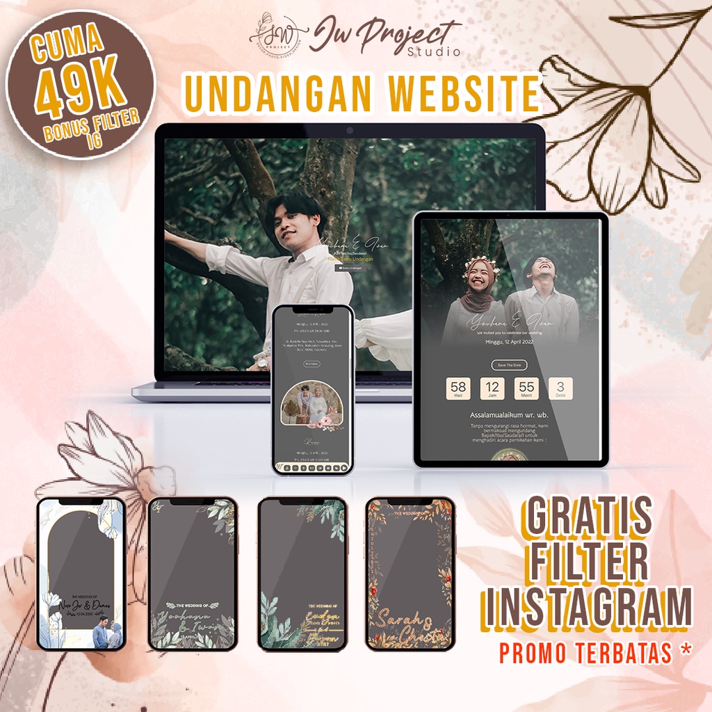 UNDANGAN PERNIKAHAN WEBSITE | GRATIS FILTER INSTAGRAM MURAH | WEDDING INVITATION