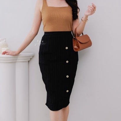 Foxquinn LEXIE SKIRT - Rok Wanita-Black