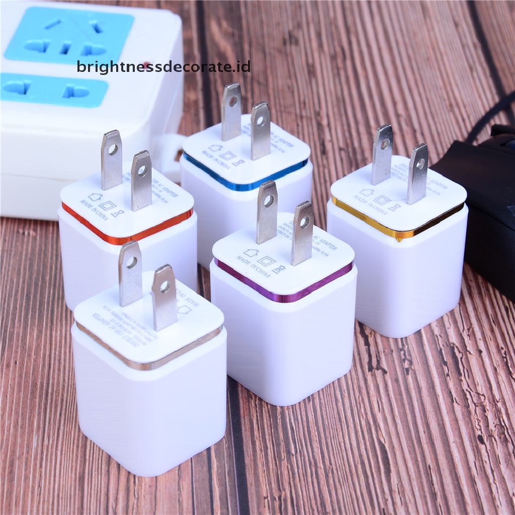 1pc Adapter Power Charger Dual Usb 2.1a / 1a Untuk Handphone