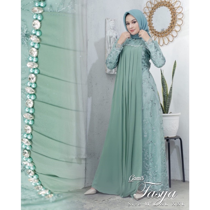 Gamis Tasya by rasaqi kebaya/gamis kondangan/gamis pesta/gamis ceruty/GAMIS TASYA GAMIS PESTA GAMIS PAYET GAMIS MODERN GAMIS MEWAH DRESS PESTA DRESS MEWAH DRESS PERNIKAHAN DRES LEBARAN GAMIS WISUDA BAJU SERAGAM OUT FIT WANITA FASHION MUSLIM